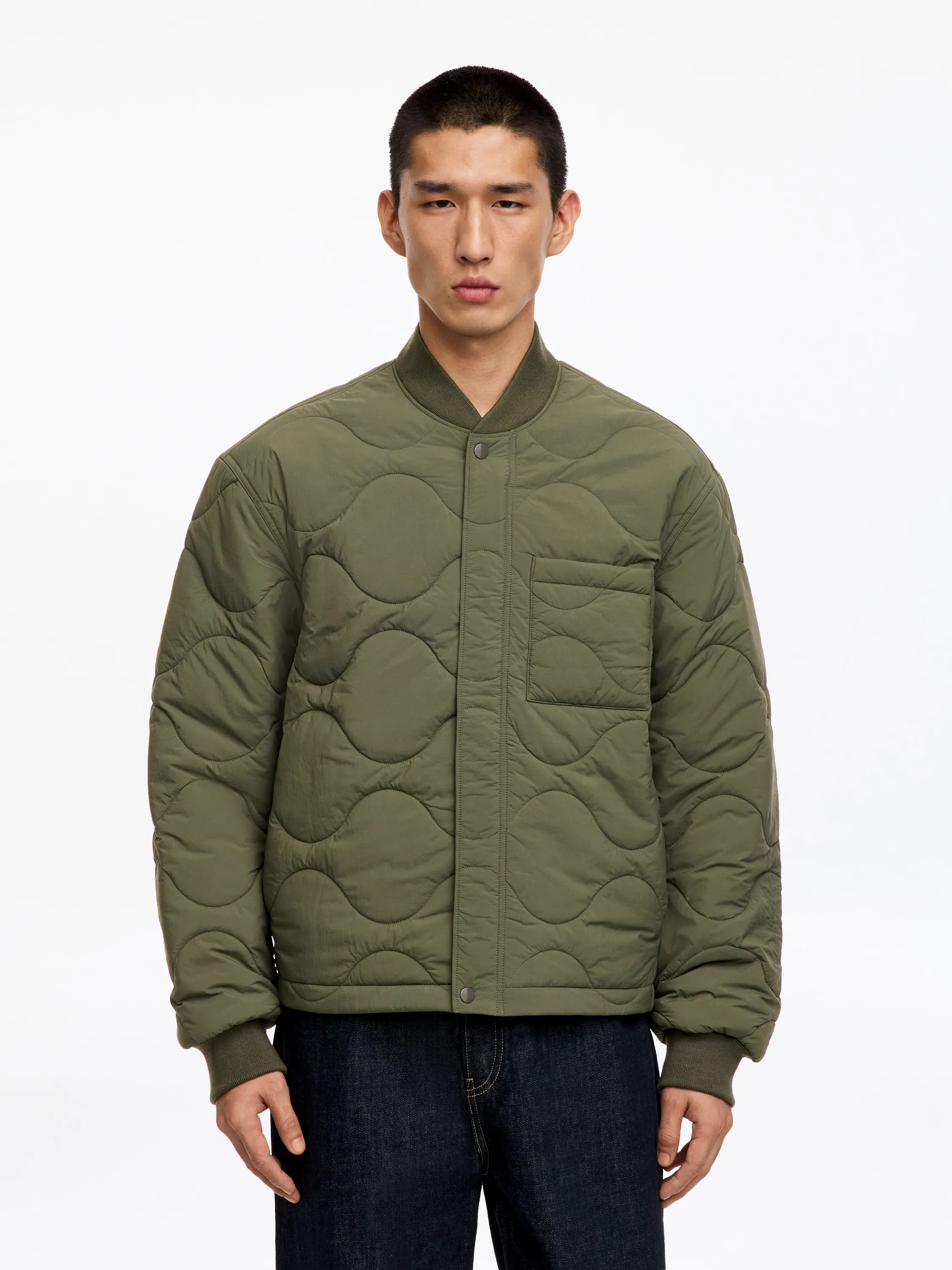 Veste doublée matelassée - Vert kaki