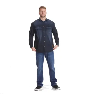 ALL SIZE CHEMISE JEANS Bleu Foncé SPECIAL GRANDE LONGUEUR — photo 4