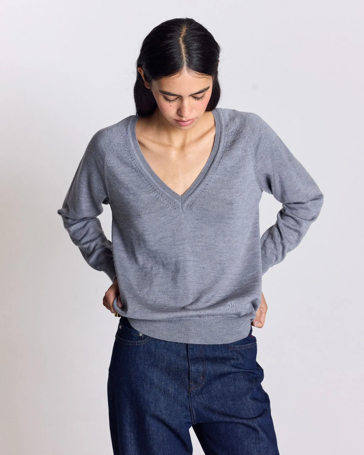 Pull Victoria gris chiné