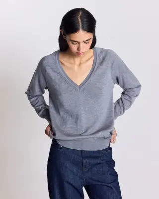 Pull Victoria gris chiné — photo 1
