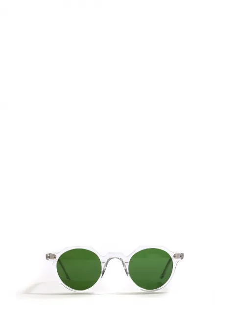 Lunettes de soleil HERI monture biseau crystal verres minéraux verts NEUVES Prix boutique 350€