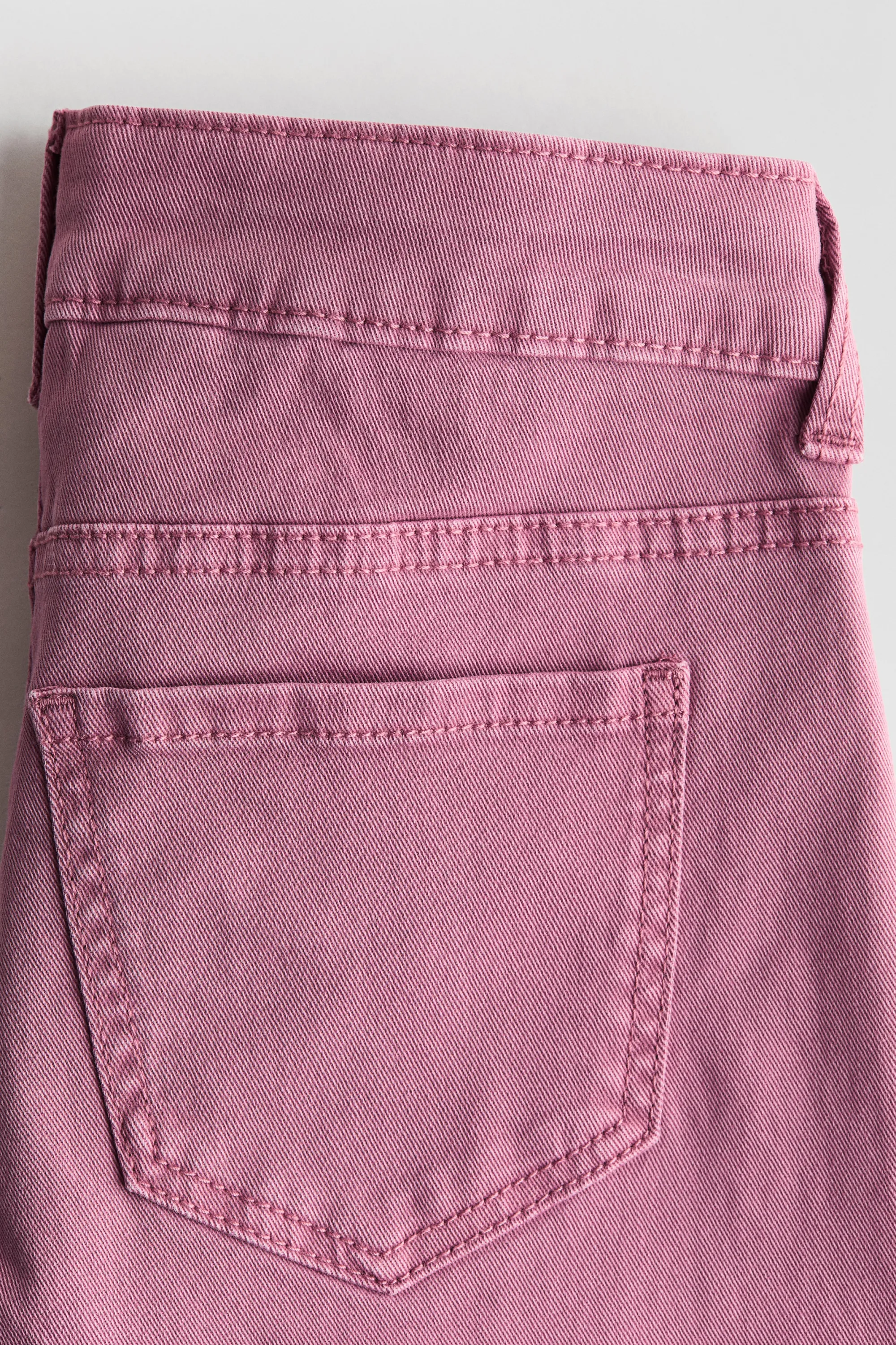 Pantalon à jambes larges en twill - Rose foncé