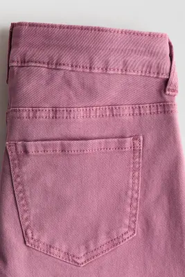 Pantalon à jambes larges en twill - Rose foncé — photo 1