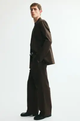 Pantalon chic Loose Fit - Brun kaki foncé — photo 4