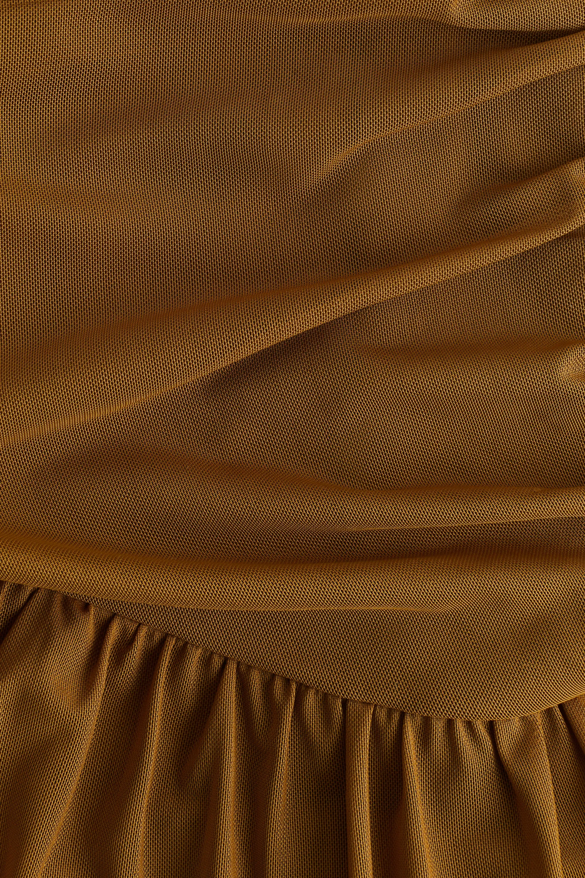 Robe en mesh à effet drapé - Olive doré