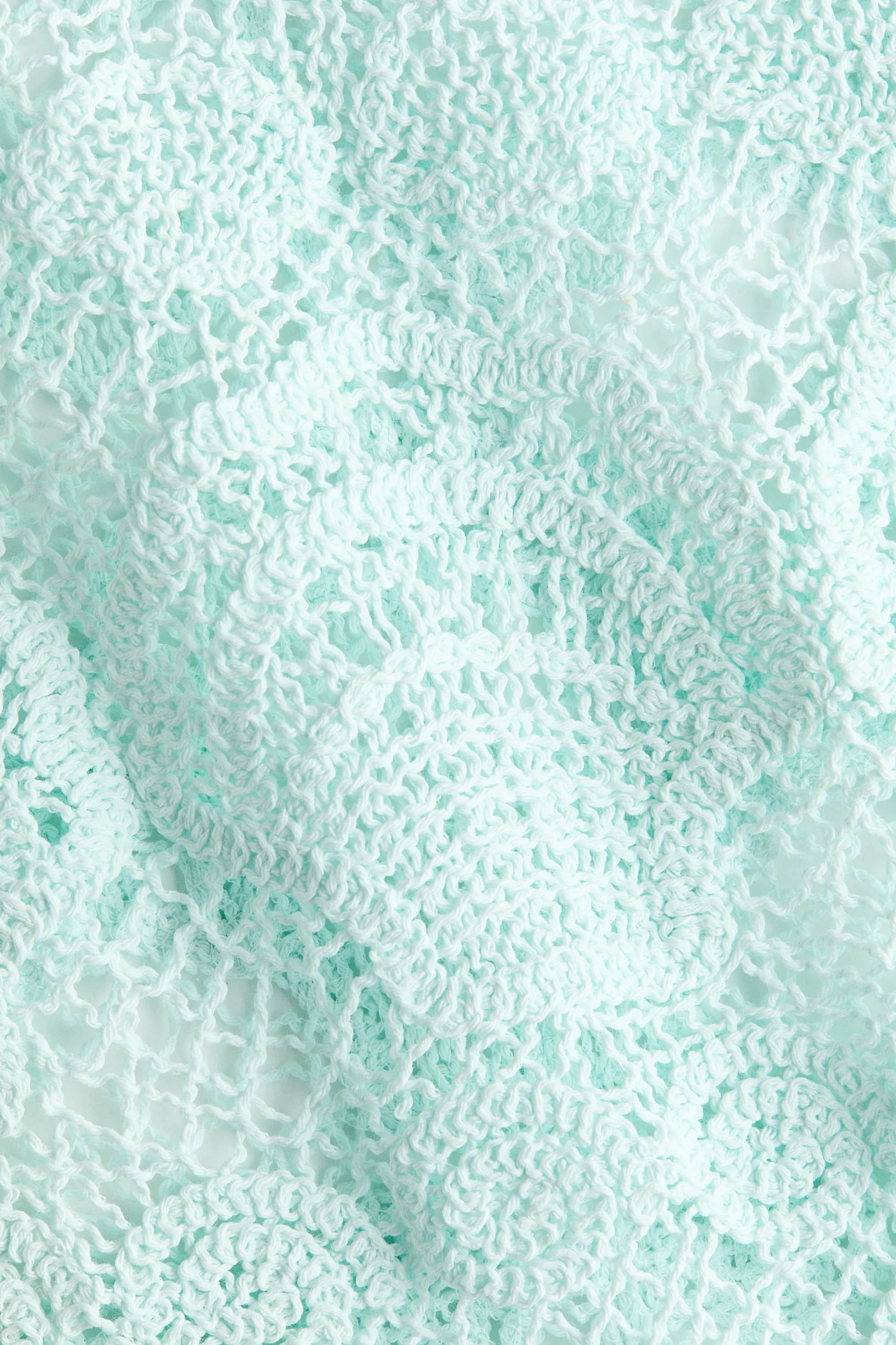 Top façon crochet avec motifs - Turquoise clair