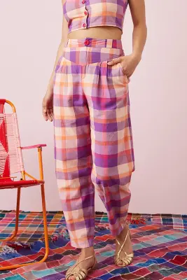 pantalon urson carreaux dado — photo 3