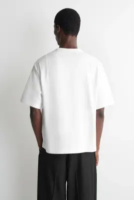 T-SHIRT OVERSIZE À DÉTAIL DE POCHE - BLANC — photo 4