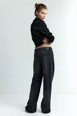 Straight High Waist Jeans - Noir denim — photo 3