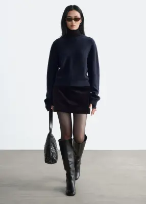 Pull en cachemire mélangé - Bleu foncé — photo 2