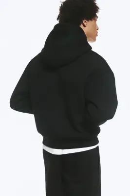 Sweat à capuche en scuba Simon - Noir — photo 3