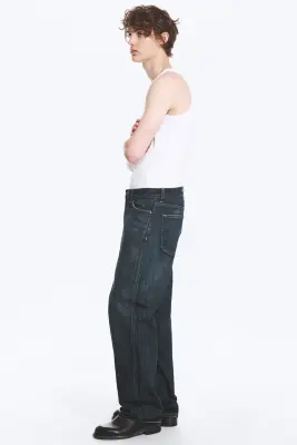 Jean droit et ample taille mi-haute Galaxy - Deep Sea Blue - Bleu foncé — photo 2