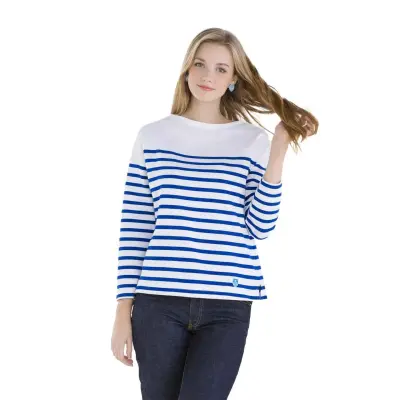 Marinière Blanc / Bleu Oversized — photo 3