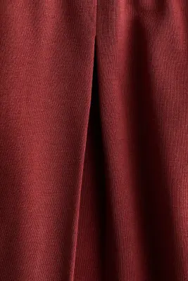 Pantalon avec cordon de serrage et plis - Rouge foncé — photo 4
