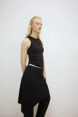 Débardeur côtelé Cooling Slim Fit - Noir — photo 3