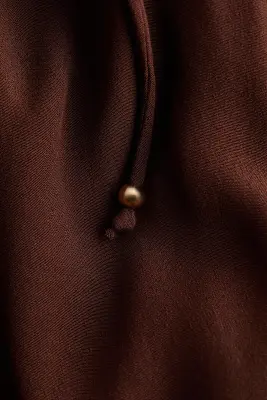 Blouse oversize en viscose - Marron foncé — photo 3