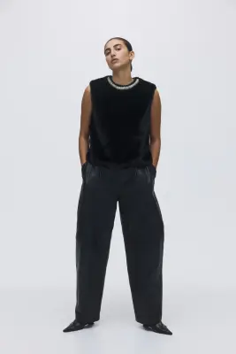Top orné de strass - Noir — photo 1