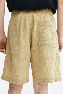 Short en mousseline Relaxed Fit - Jaune — photo 2