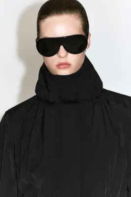 VESTE À COL CHEMINÉE EN NYLON - NOIR — photo 3