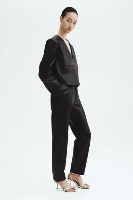 Pantalon en cuir - Noir — photo 3