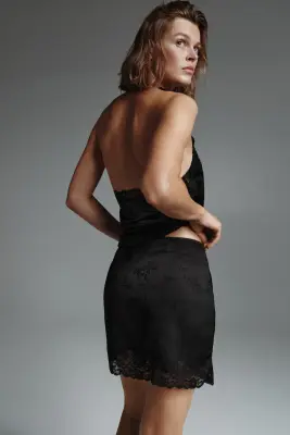Jupe avec dentelle - Noir — photo 2