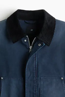 Veste workwear courte - Bleu foncé — photo 5