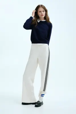 Pull à manches bouffantes - Bleu marine — photo 1