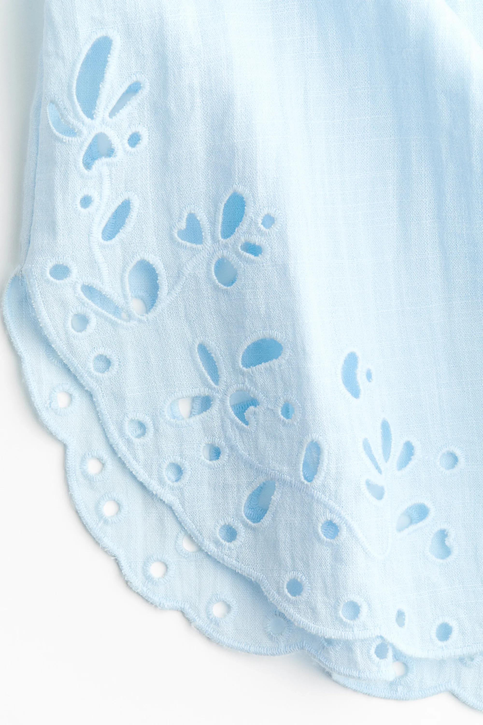 Chemise de plage avec broderie anglaise - Bleu clair