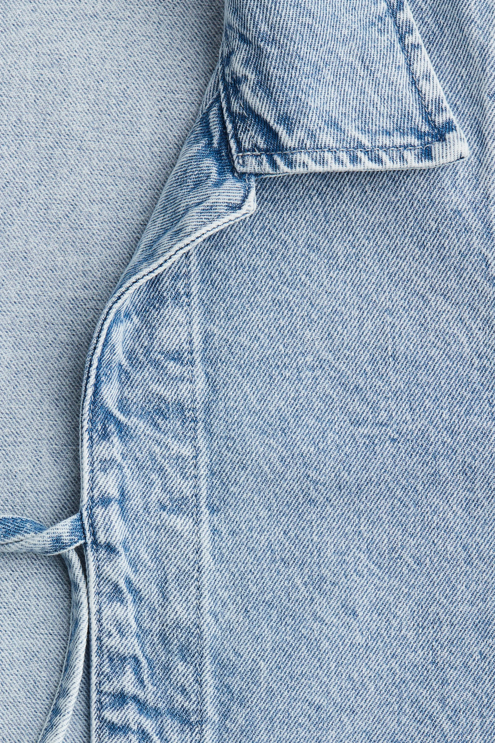Veste à nouer en denim - Bleu denim clair