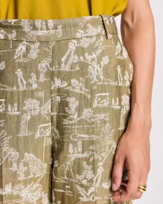 Pantalon Sego imprimé Toile de jeu kaki — photo 3