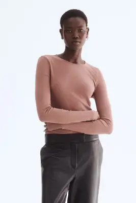 Top en coton pima - Rose ancien — photo 1