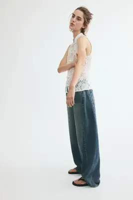 Gilet sans manches en dentelle - Blanc — photo 4