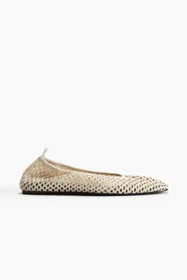Ballerines tressées - Beige clair — photo 1