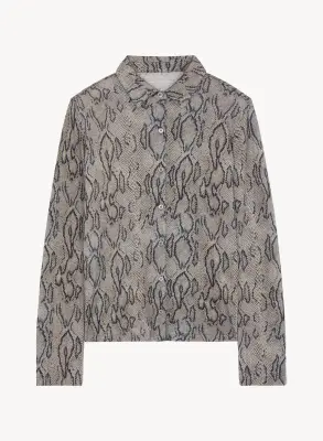 Chemise en coton et cachemire imprimé serpent — photo 4
