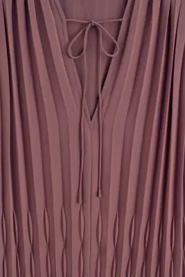 BLOUSE PLISSÉE EN GEORGETTE ENCOLURE À NOUER - ROUILLE — photo 1
