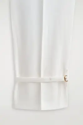 PANTALON DE TAILLEUR DROIT EN LIN - BLANC — photo 5