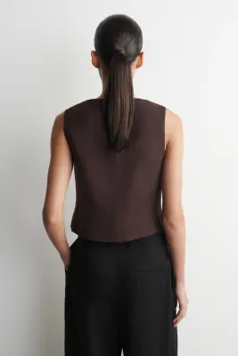 GILET DE TAILLEUR - BRUN — photo 4