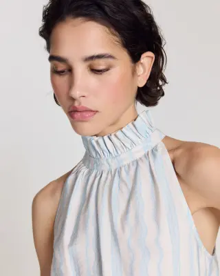 Top Leonora rayures onde fond blanc — photo 2