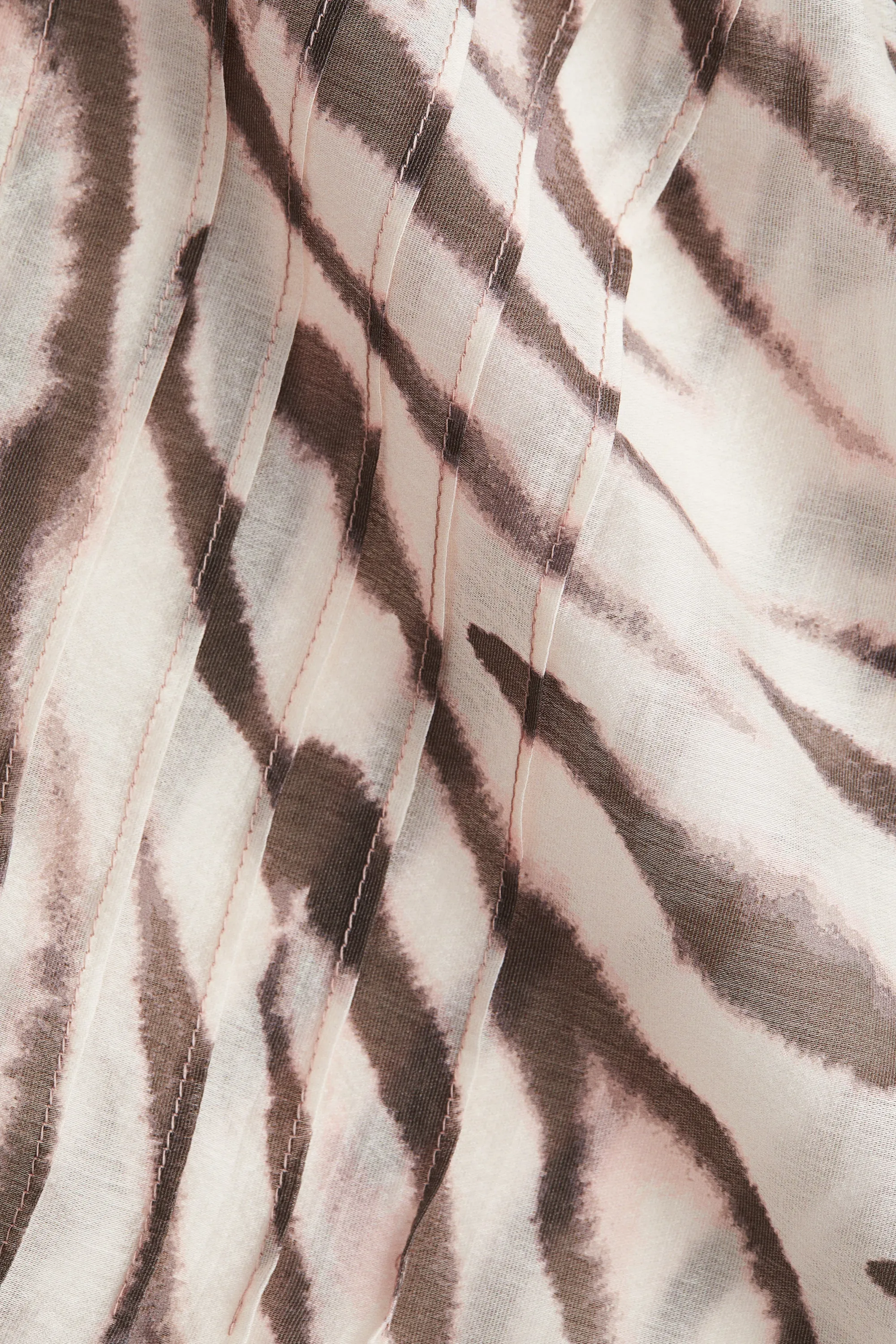 Top avec plis nervure - Beige clair/motif zébré