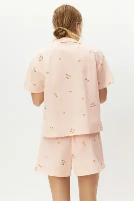 Chemise et short de pyjama - Rose pêche clair/abricots — photo 3