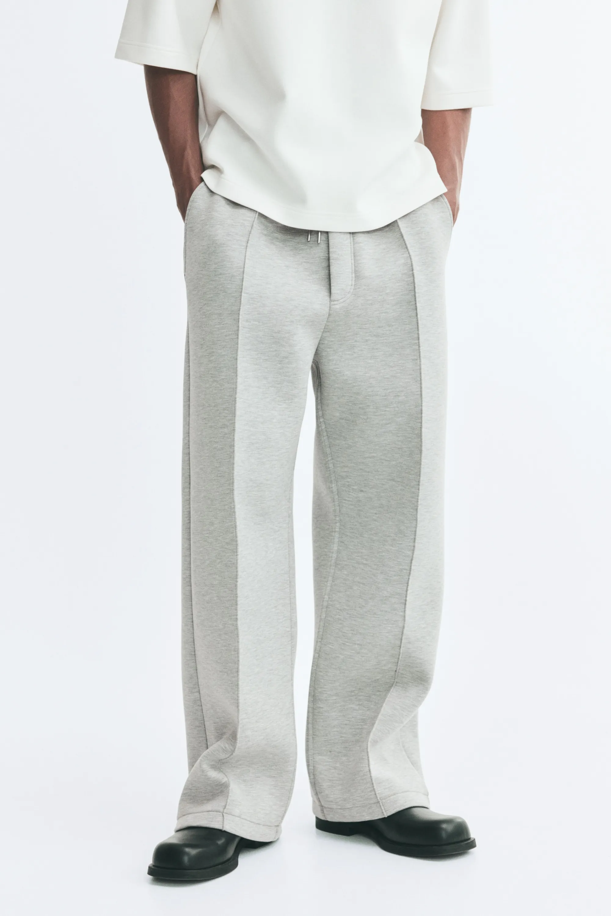 Pantalon jogger chic Relaxed Fit - Gris clair chiné