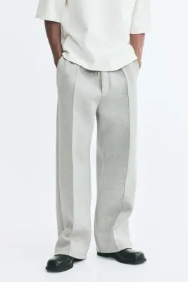 Pantalon jogger chic Relaxed Fit - Gris clair chiné — photo 1