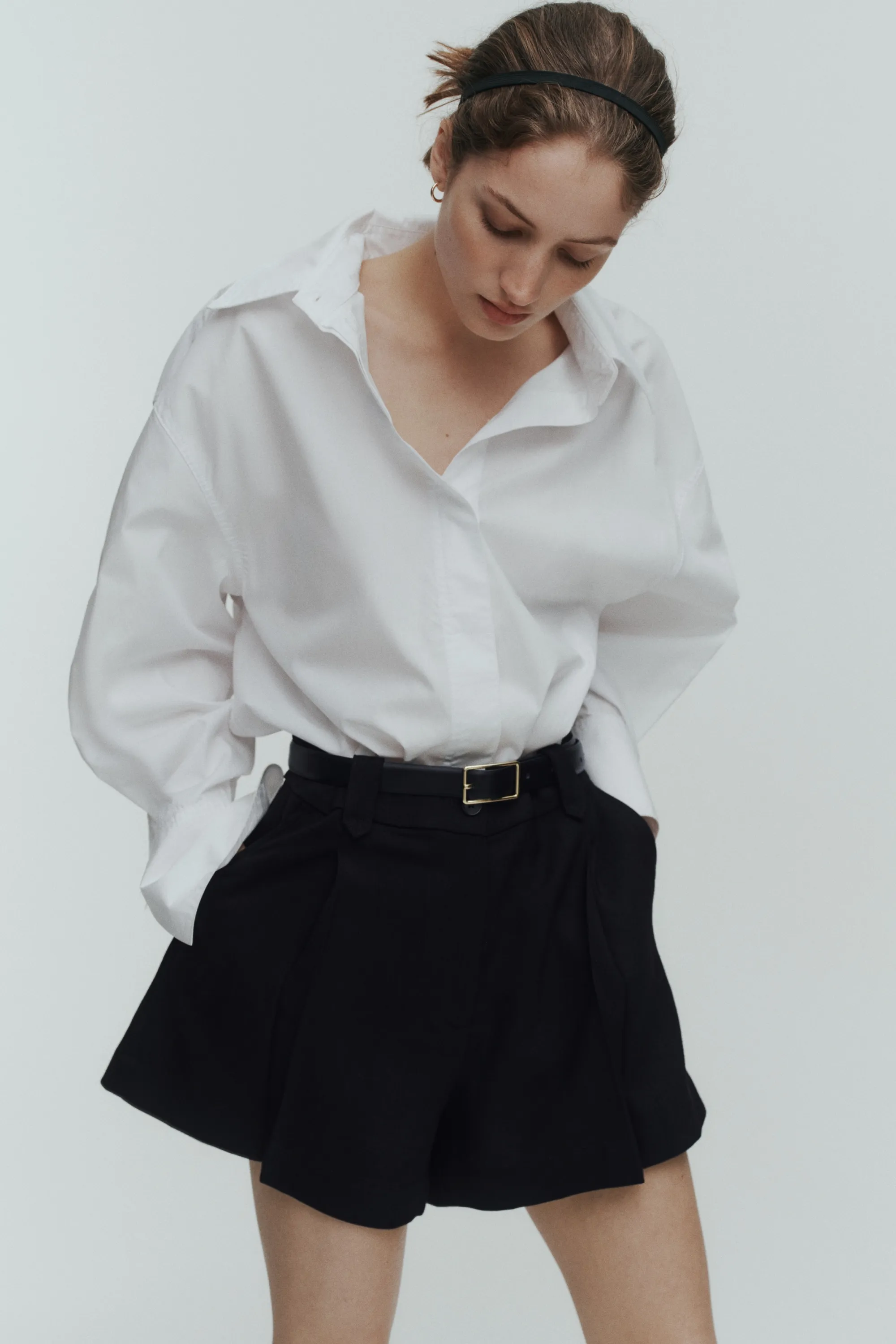 Short à plis - Noir