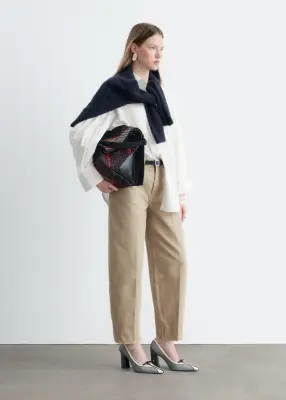 Jean barrel arrivant aux chevilles - Beige — photo 5