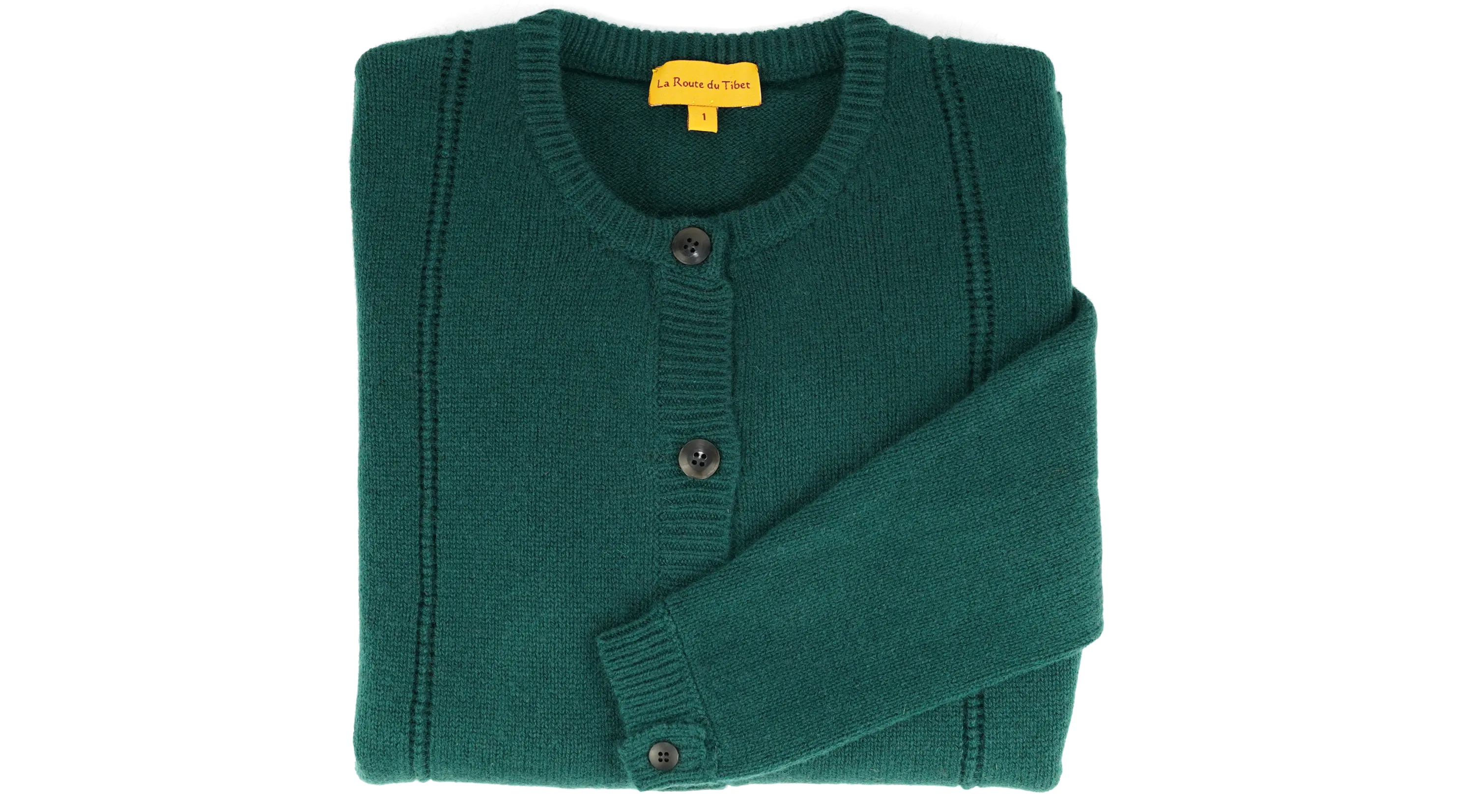 Cardigan en laine mérinos - vert sapin