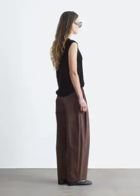 Pantalon court barrel - Marron foncé — photo 5