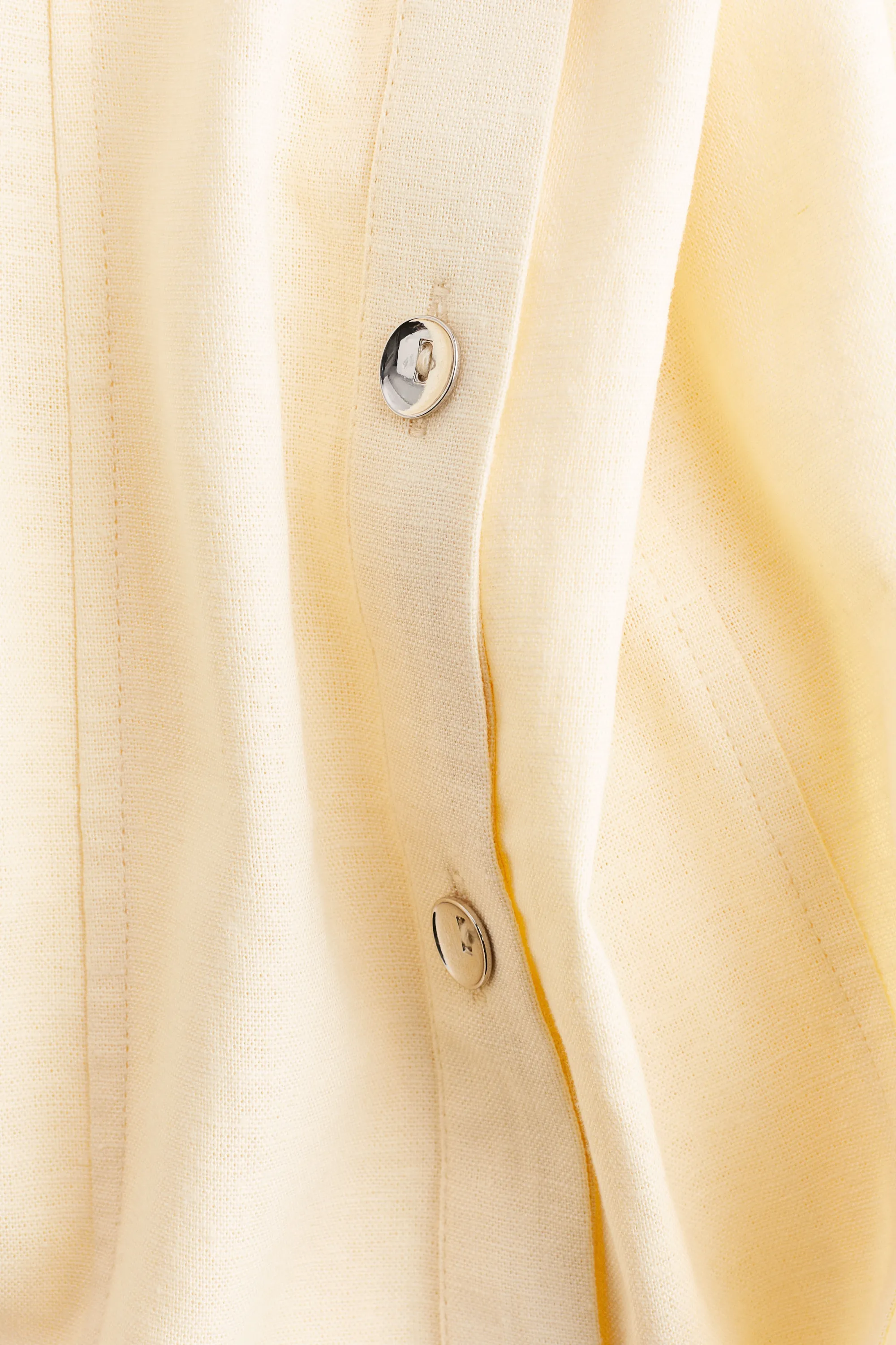 Robe en lin mélangé - Jaune pâle