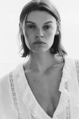 Blouse avec dentelle - Blanc — photo 3