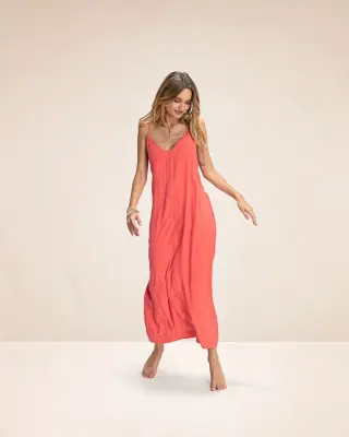 Robe longue Blake rose dragibus – Karma Koma — photo 1