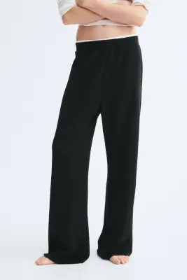 Pantalon en scuba avec taille élastique - Noir — photo 3